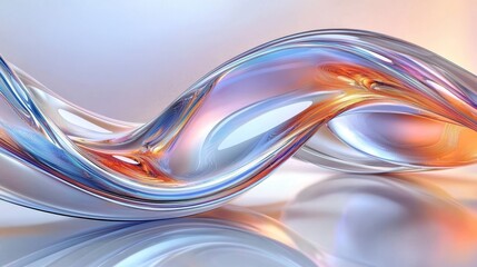 Elegant abstract image featuring smooth 3D glass curves.