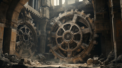 Fototapeta premium old gears in the city