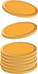 vector image of stack of gold coins