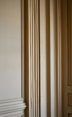 Obraz premium A close-up detail of built-in wall panelling decoration.