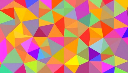 Obraz premium A vibrant explosion of colorful triangles forming a joyful, energetic, and playful abstract pattern with a bright, saturated color palette.
