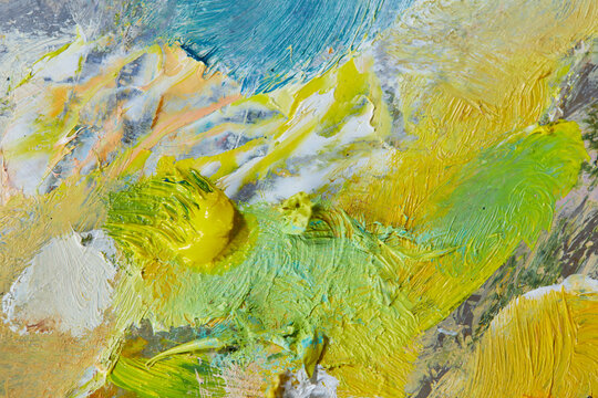 Colorful paint background with coarse texture in layers