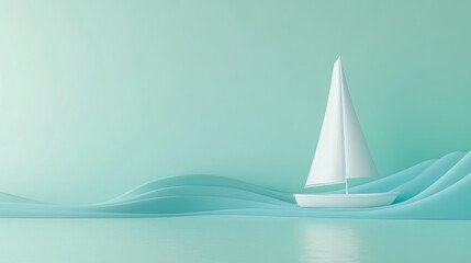 Space Sailboat Blue Moment Sails Vibe Right Horizon