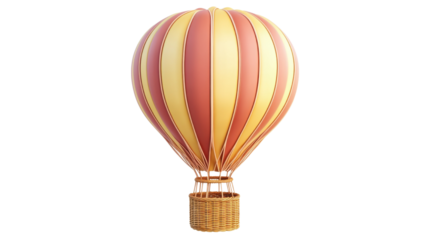 3D rendered cartoon hot air balloon featuring isolated on white background 