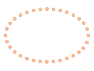 水玉模様で囲んだ楕円形の装飾枠