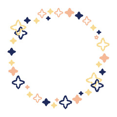 キラキラマークの装飾枠イラスト