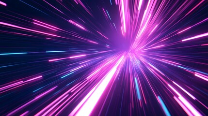 The Vibrant Pink And Blue Light Streams Moving Rapidly Forward