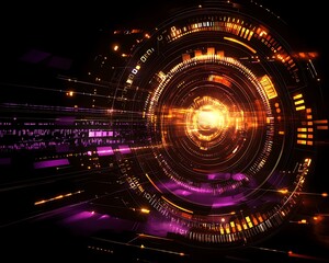 Obraz premium Futuristic Tech Interface: Energy Core Glow.