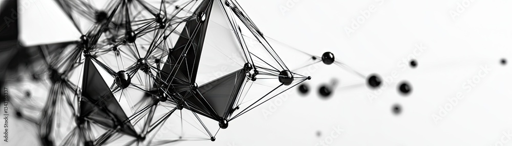 Sticker abstract network model on white. use for tech, science or innovative concept