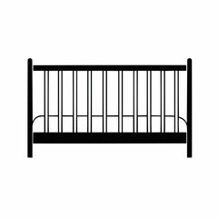 Minimalist black railing design on a white background for decor