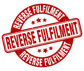 reverse fulfilment stamp. reverse fulfilment label. round grunge sign