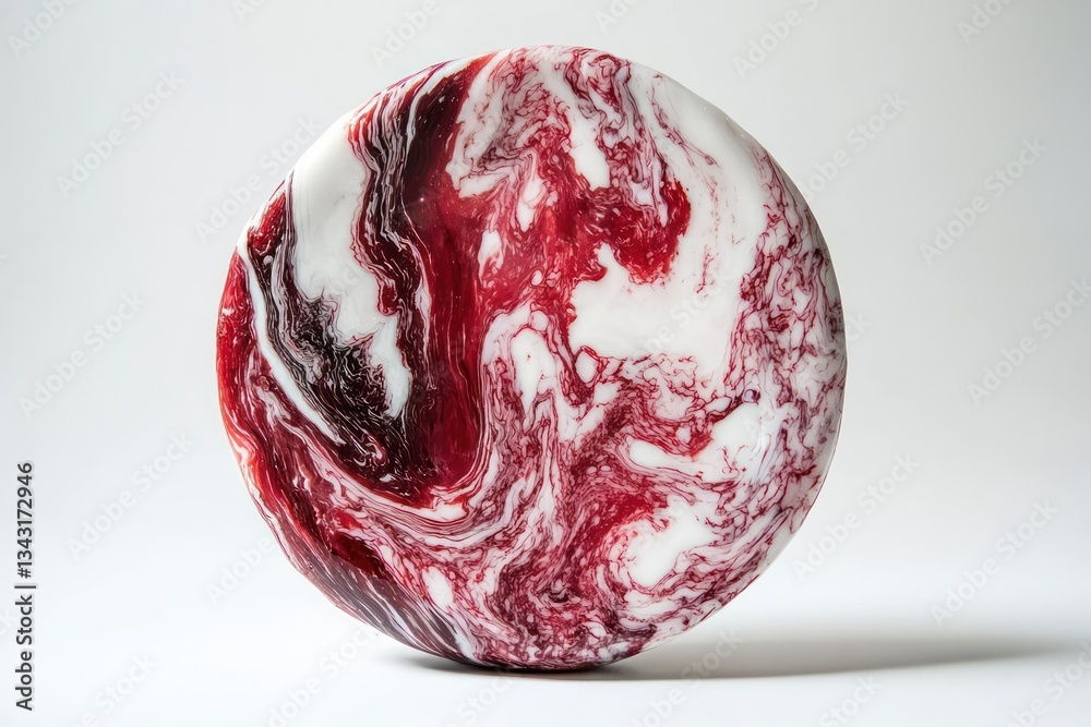 Leinwandbilder abstract swirling patterns in deep burgundy red and pure white resembling marble texture creation