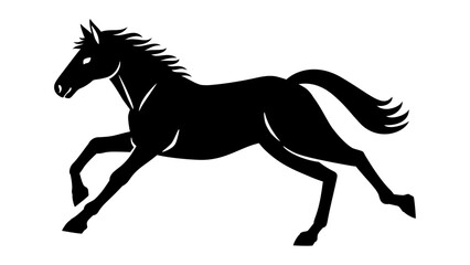 走る馬のシルエットイラスト