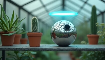 Future oriented greenhouse green plants