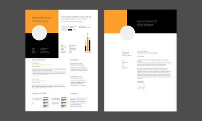 Abstract sytle cv templates. Professional and modern resume, cover letter business layout job applications. Vector modern minimalist presentation set.
