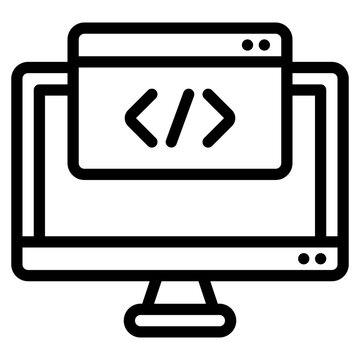 Computer monitor with browser window displaying code. Suitable for technology, coding, software development, web design projects, and computerrelated content.