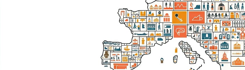 World map infographic with icons