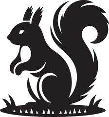 Radiant Squirrel Silhouette Black Vector ArtExpressive Black Squirrel Vector Illustration
