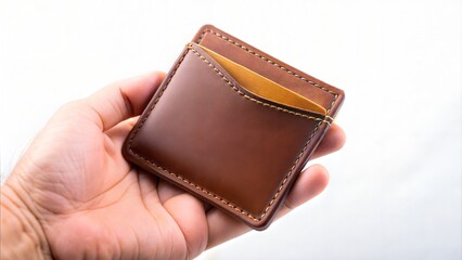  Leather Wallet Isolated on white background.