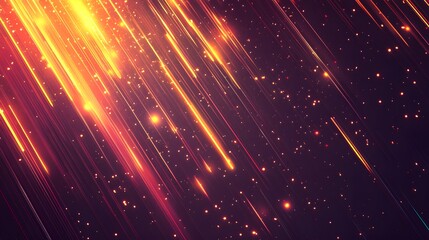 Fototapeta premium Diagonal streaks of light emitting glowing particles in space