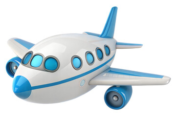 Obraz premium Cartoon Toy Airplane with Blue Details in Playful Child-Friendly Design