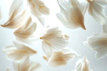 Delicate garlic petals dance in a soft, ethereal light, a fleeting moment of culinary grace captured in serene beauty.
