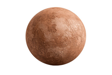 Fototapeta premium Large, round, brown object sits on a white background, isolated