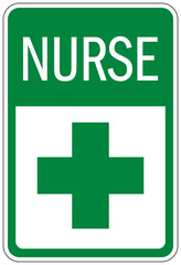 Nurse parking sign