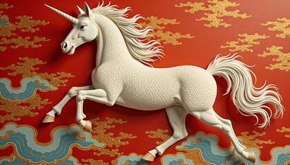 Lucky unicorn offering blessings