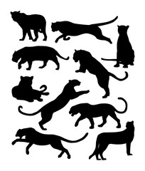 vector silhouette leopard tiger panther cheetah