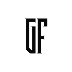 GF monogram logo design letter text name symbol monochrome logotype alphabet character simple logo