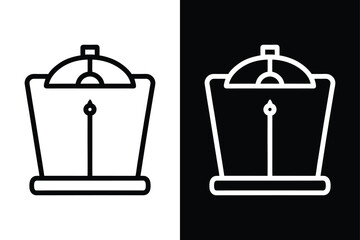 Weight Scale Silhouette Vector Icon Simple Black & White Design.