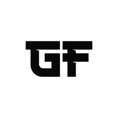 GF monogram logo design letter text name symbol monochrome logotype alphabet character simple logo