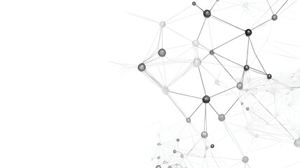 Abstract Digital Network Background &ndash; Futuristic Tech Design Black and White - AI generate images