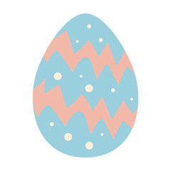 Easter egg with cute pattern isolated on white background.