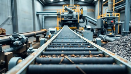 "Industrial Conveyor Belt for Coal Ore Processing &ndash; High-Quality PNG"