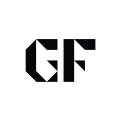 GF monogram logo design letter text name symbol monochrome logotype alphabet character simple logo