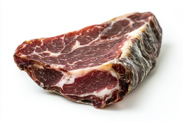 Fototapeta premium Iberian dry cured loin on white delicious piece of cured meat delicacy gastronomic nutrition