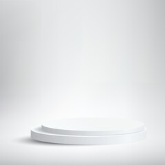Abstract 3D shape podium on studio background. Pedestal mockup minimal scene empty stage template for presentation product cosmetic, stand, branding, showcase, exhibition, fashion display. Vector
