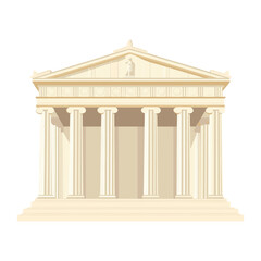 Obraz premium Classic greek temple architecture building columns vector