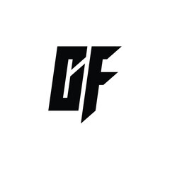 GF monogram logo design letter text name symbol monochrome logotype alphabet character simple logo