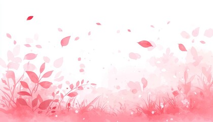 Abstract Watercolor Background with Light Pink Tones, Botanicals, Meadow, Nature Illustration