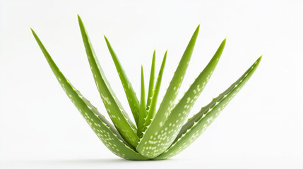 Obraz premium A vibrant aloe vera plant showcasing its lush green leaves against a clean background. isolated on white background.