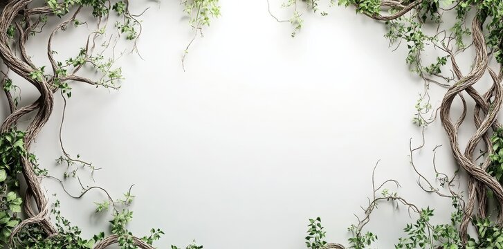 A twisted liana vine from the jungle, standing alone on a white backdrop