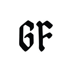GF monogram logo design letter text name symbol monochrome logotype alphabet character simple logo