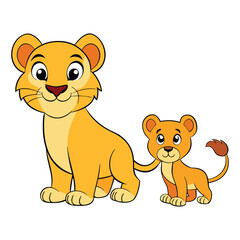 A heartwarming scene of a mother lion and her baby, symbolizing love, protection, and strength. Their bond radiates warmth, nurturing, and the power of family.