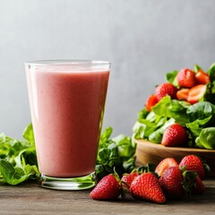 Refreshing Strawberry Smoothie with Spinach