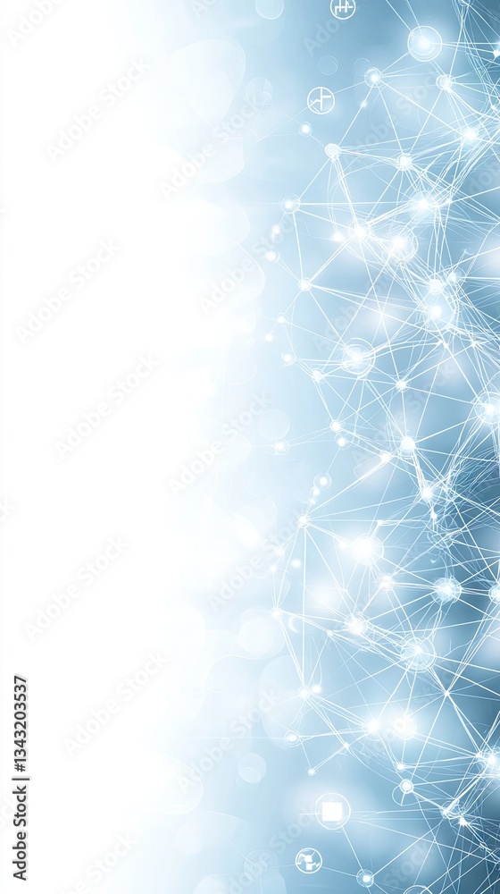 Wall mural abstract network design, light blue backdrop, possible use in tech presentations