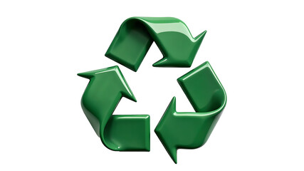 Obraz premium Green recycling symbol isolated on a transparent background for promoting sustainability and environmental awareness