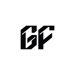 GF monogram logo design letter text name symbol monochrome logotype alphabet character simple logo